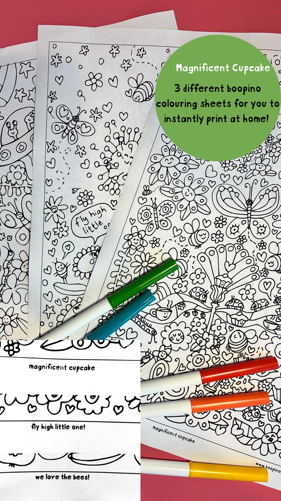 Instant colouring sheets